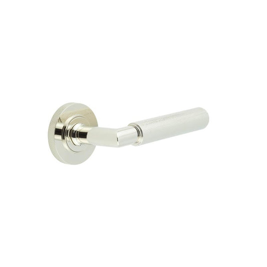 Burlington Piccadilly Door Handle on Knurled Rose