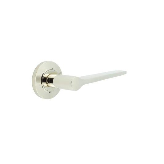 Burlington Knightsbridge Door Handle on Chamfered Rose