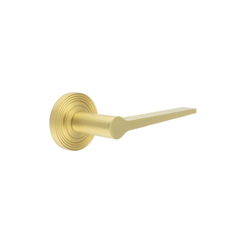 Burlington Knightsbridge Door Handle on Reeded Rose