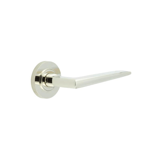 Burlington Mayfair Door Handle on Knurled Rose